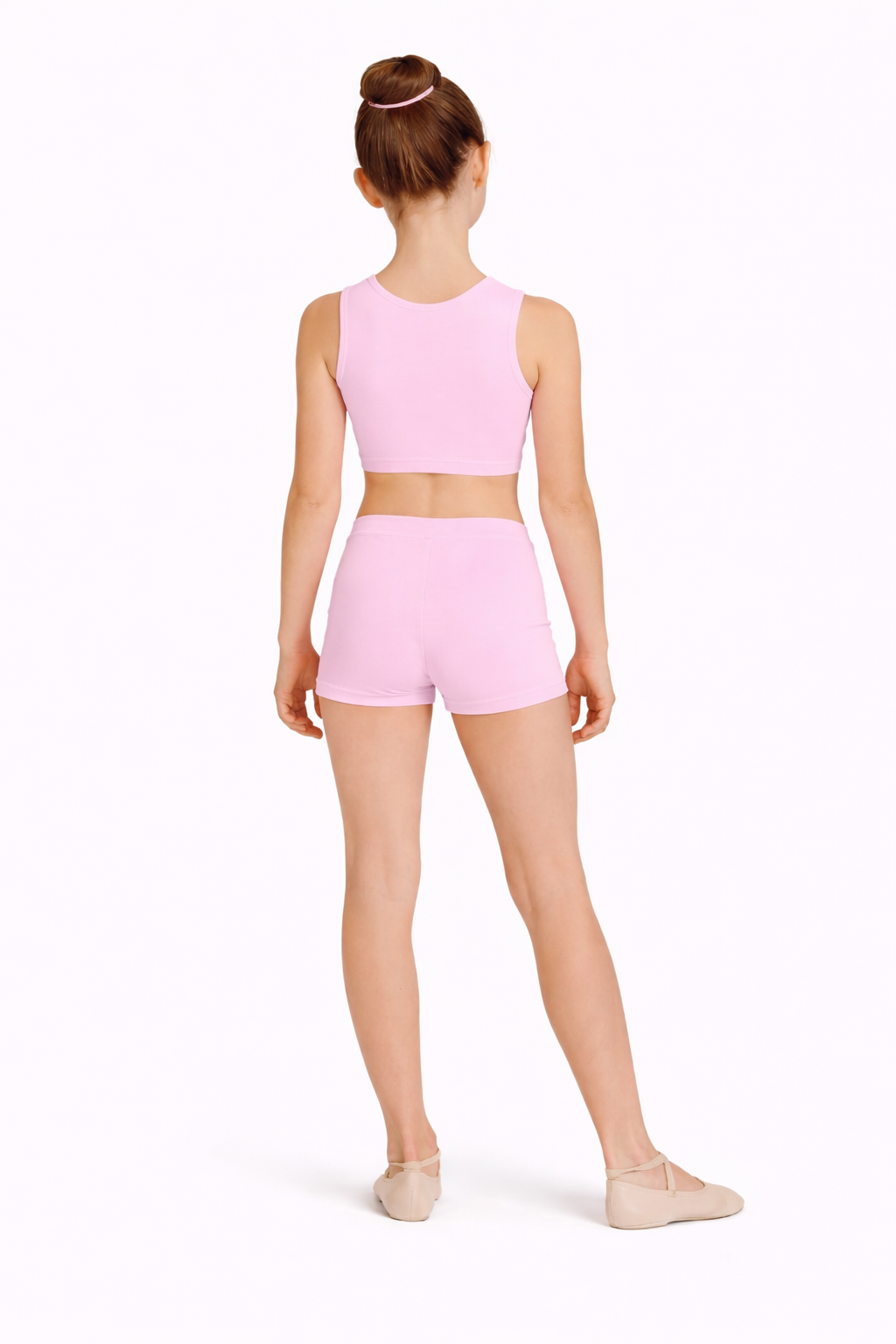TOP DANZA LYCRA CORTO CON SPALLINE SPESSE ROSA BAMBINA